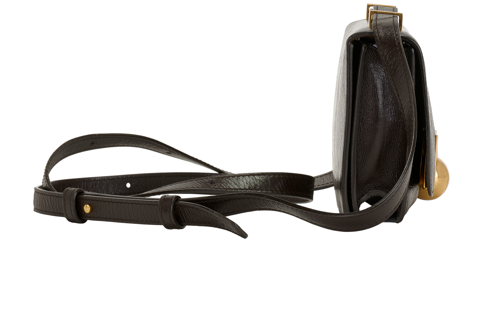 Classic Mini Flap, &pound;395, Handbags, Brown, Leather, Side view